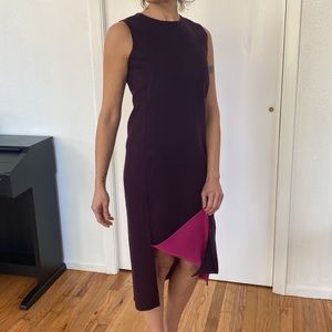 AKRIS Bicolor Cashmere Sheath Dress